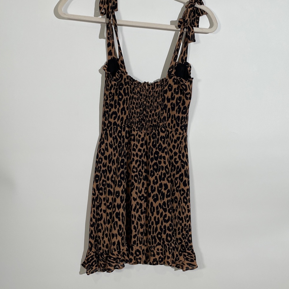 ReformationChristine Feline Leopard Print Mini Dress Size 0 EUC - Picture 5 of 12